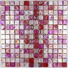 Carrelage mosaïque verre paon 30 x 30 cm ●. Carrelage Mosaique Salle De Bains Et Cuisine Verre Arezo Rose Carrelage Inox Fr