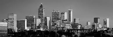 Atlanta skyline circle black and white vector illu. Atlanta Skyline At Dusk Downtown Black And White Bw Panorama Photograph By Jon Holiday