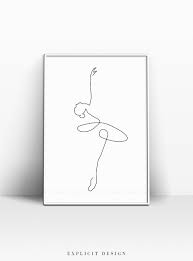 Black And White Dance Art Abstract Ballerina Printable One Line Body Print Black White Etsy In 2020 Dance Poster Black And White Artwork Ballet Decor