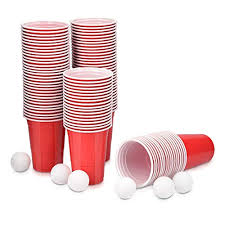 Juego vasos impacto que recomendamos: 100 Vasos Rojos Y 15 Bolas De Pimpon Juego De Set De Beer Pong Americano Juegos Juegos De Adultos