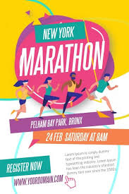 Marathon Run Fun Poster Template Fundraising Poster Sport Poster Design Marathon Posters
