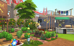 Community Garden Cafe For San Myshuno No Cc Thesims Sims Building Community Gardening San