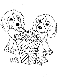 Two Dog Eat Popcorn Coloring Pages Puppy Coloring Pages Dog Coloring Page Animal Coloring Pages