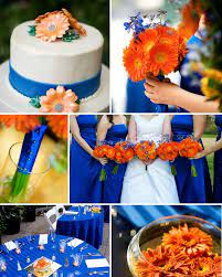 Festive Blue And Orange Wedding Ideas Wedding Color Combos Blue Orange Weddings Orange Wedding Wedding Colors Blue