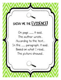Show Me The Evidence Student Reference Chart With Language Frames