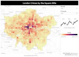 Using Alteryx Tableau To Visualize London Crimes By The Square Mile Heat Map Infographic Data Visualization Crime Data