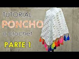 Crochet handmade wool vest poncho. Como Tejer Un Poncho A Crochet En Todos Los Talles 1 De 3 Youtube