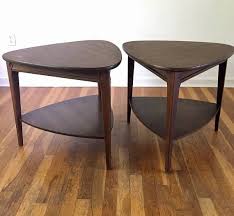 Mid Century Triangle Mersman Side Table Etsy Side Table Table Mid Century Table