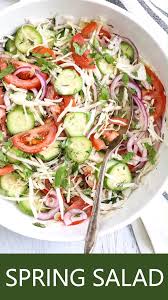 Cover bowl with plastic wrap and let sit for 30 minutes. Cabbage Cucumber Tomato Salad Recipe Video Spring Salad Recipes Cabbage Salad Recipes Spring Salad