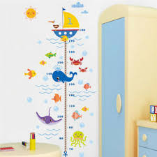 Details About Kids Room Growth Chart Childrens Bedroom Decals Bathroom Sea Decorations Nursery