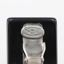 CHANEL] Chanel COCO Mark Barrette Heart PlatStic x Rhinestone Black 0