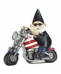 Biker Gnome From Zulily Biker Gnomes Gnome Statues Garden Gnomes Statue