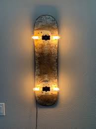 skateboard lamp by gtlamps on etsy https www etsy com listing 721358025 skateboard lamp in 2021 skateboard lamp skateboard room skateboard light