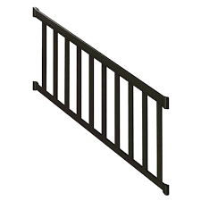 This rail type works well with cable railing kits. Peak Railblazers 6 Ft Aluminum Deck Stair Railing Kit With Wide Pickets In Matte Black The Home Depot Canada