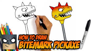 Learn how to draw the llama from fortnite. How To Draw Fortnite Weapons Bitemark Pickaxe Youtube