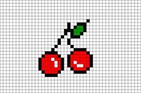 Cherry Fruit Pixel Art El Isi In 2020 Pixel Art Easy Pixel Art Pixel Art Pattern
