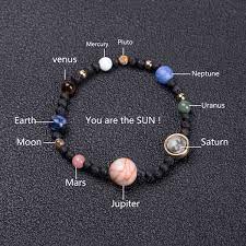 Universe Galaxy Solar System Nine Planet Bead Bracelet Wish