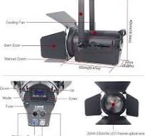 V-Show 200w LED Fresnel Spotlight with Manual Zoom DMX Theater Studio  Concert Stage Lighting (200w)