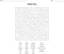 Pirates Word Search Wordmint