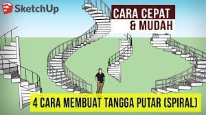 Karena 'gsup' sudah gede, pasir dipakai membuat obyek '3d' kontur permukaan bumi! Sketchup 4 Cara Cepat Membuat Tangga Putar Spiral Youtube