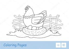 Free birds coloring pages to print and download. Brood Chicken Sitting On Eggs In Nestle On Countryside Farm Bird Yard Contour Kids Coloring Book Illustration Colorless Image Of Domestic Animal Coloring Pages For Preschool Children And Toddlers Premium Vector