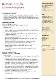 assistant photographer resume samples