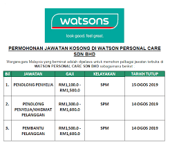 Penyebab utama selain karena tidak memiliki ketrampilan juga tidak mempunyai pengalaman kerja. Temuduga Terbuka Pelbagai Jawatan Kosong Watson Personal Care Sdn Bhd