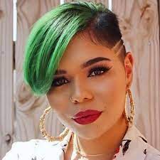 Green Short Ashliann Rivera Shaved Side Hairstyles Hair Styles Curly Hair Styles Naturally