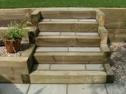 Garden Design Portfolio Sleepers Steps Stone New Leaf Landscapes Hampshire Back Garden Design Garden Stairs Garden Design