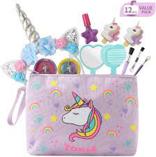 Juega juegos de unicornios en y8.com. Amazon Com Tokia Kids Kit De Maquillaje Para Ninas Con Bolsa De Cosmeticos Juego De Unicornio Juguetes Y Juegos