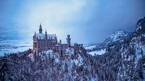 Find the best neuschwanstein castle wallpaper on wallpapertag. Hd Wallpaper Winter Sky Neuschwanstein Castle Snow Wintertime Landmark Wallpaper Flare