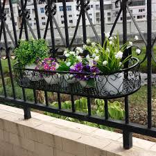 Buy railing planter boxes and get the best deals at the lowest prices on ebay! Wrought Iron Railing Fence Flower Pots Hanging Oval Frame Balcony Fleshy Succulent Potted Planters Spider Frame Potting Bench Frame Ttpotted Annuals Aliexpress