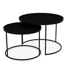 Notre Monde Round Tray Tables Set Of 2 Round Coffee Table Living Room Nesting Coffee Tables Tray Table