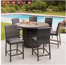 Mix & match outdoor bar tables and chairs to create a relaxing, comfortable outdoor space. Costco St Louis 7 Piece High Dining Set With Fire Pit Costco Patio Furniture Agio Patio Furniture Rustic Patio Furniture