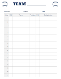 Baseball Lineup Sheets Sada Margarethaydon Com