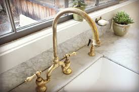 unlacquered brass bridge faucet