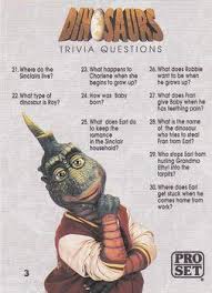 Built by trivia lovers for trivia lovers, this free online trivia game will test your ability to separate fact from fiction. 1992 Pro Set Dinosaurs Trivia Questions Non Sport Gallery Trading Card Database