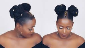 Big bun for medium length hair this style is ideal if your hair is stretched, but it can work for fully naturally curly this blog is all about natural black hair, hair tips, natural hair products,hair styles as well as protective styles. Summer Tribal Space Buns On Thin Natural Hair Video Black Hair Information