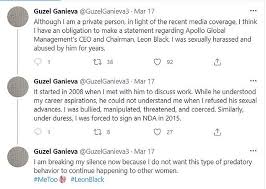 It is a book about contemporary young people living in the conservative north caucasus. Leon Black Stepped Down From Apollo Amid Sexual Harassment Allegations Duk News