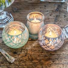 Buy glass candle holder and get the best deals at the lowest prices on ebay! Large Glass Globe Votive Holder With Reflective Lace Pattern 4 Daiquiri Green The Knot Shop