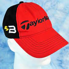 Taylor Made Strap Back Hat Cap Red Black Embroidered Burner Tmax Golf Adjustable Taylormade Baseballcap Embroidered Cap Black And Red Golf Outfit