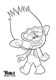 Today we have a trolls world tour coloring book compilation featuring poppy , queen barb , chaz , hickory and biggie. Singer Branch Coloring Page Free Printable Coloring Pages For Kids