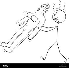 Vector cartoon stick figure drawing conceptual illustration of sex-starved,  horny or randy man carrying rubber blow-up sex doll Stock Vector Image &  Art - Alamy