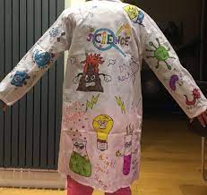 Back Of Decorated Science Lab Coat Kids Lab Coat Kids Science Lab Scientist Costume