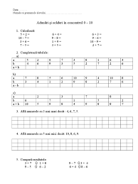 Invocand o scurta poveste cu animalute ce starnesc curiozitate. 72885205 Fisa Clasa 1 Adunari Si Scaderi 0 10