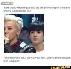 Fanboy Is Grateful To Stand On Same Stage As His Idol Bts Memes Kpop Memes Bigbang