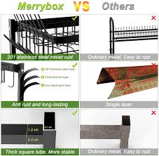 Metal kitchen rack w \/metal rods vs cones color vision. Buy Cheap New Merrybox Dish Rack Upgraded 304 Stainless Steel 2 Tier Dish Rack And Drainboard Set Small Kitchen Dish Drying Rack With Utensil Holder Cutting Board Holder And Dish Drainer
