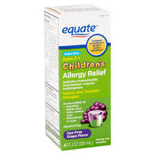 Equate Childrens Dye Free Grape Flavor Allergy Relief Oral Solution 1 Mg Ml Ages 2 4 Fl Oz