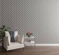 Ekena Millwork 47"H x 1/8"T Eastport Adjustable Acrylic Decorative Slat  Wall Panel Kit, White (contains 43 Slats + 1 Straight Edge Starter Slat)
