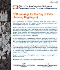 Bataan day, alternatively called day of valor, or araw ng kagitinganan in filipino, is the national observance commemorating the fall of bataan during world war ii. Commission On Filipinos Overseas Responding To The Challenges Of Migration And Development Page 11